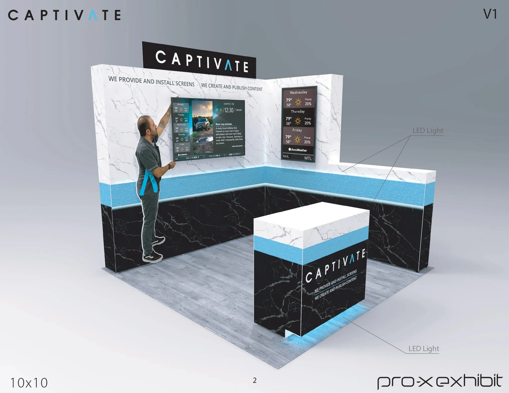 10x10 Perimeter booth design by Pro-X Exhibits